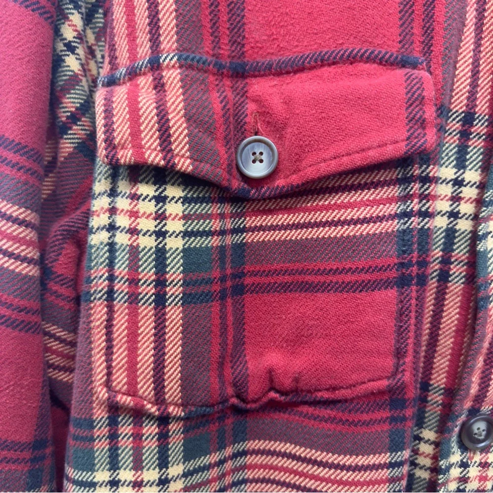 Vintage Abercrombie & Fitch heavy red plaid flannel jacket slacket small men’s